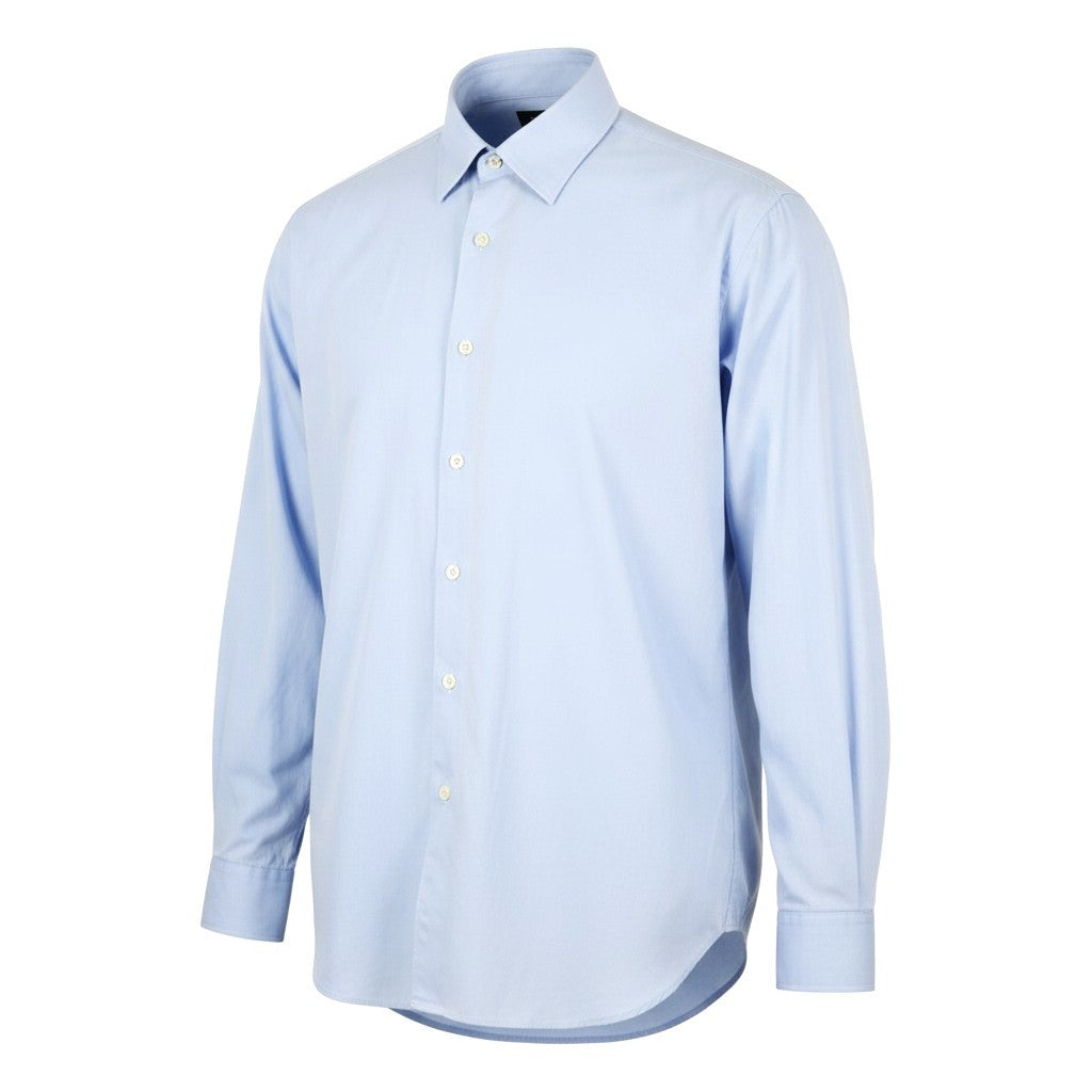 SCOTCH & SODA Men's Shirt M Light Blue Cotton Long Fit Button-Up Spread