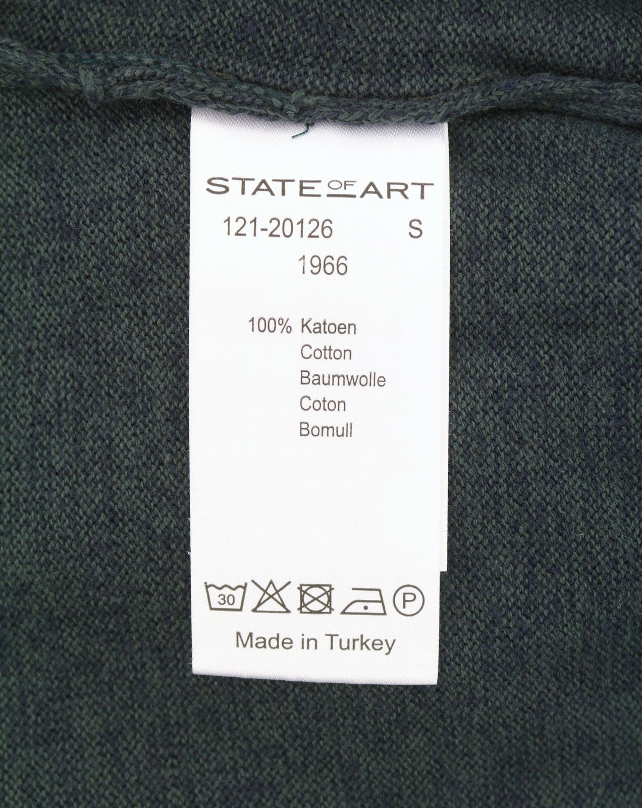 STATE OF ART Men's Jumper S Dark Grey Melange Knit V-Neck Pull On