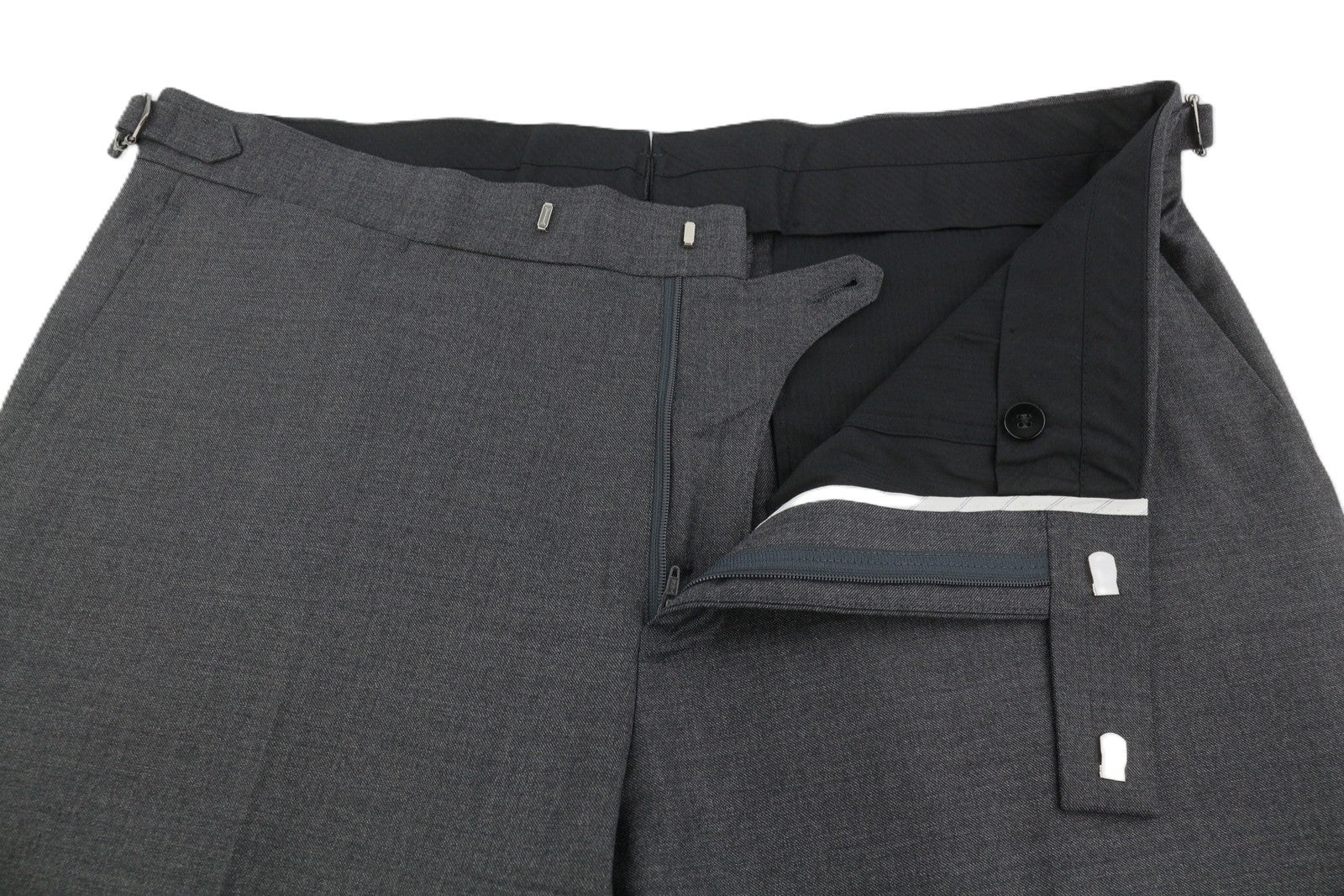 SUITSUPPLY Brescia Men's Trousers UK36R Grey Wool Tapered Formal Melange