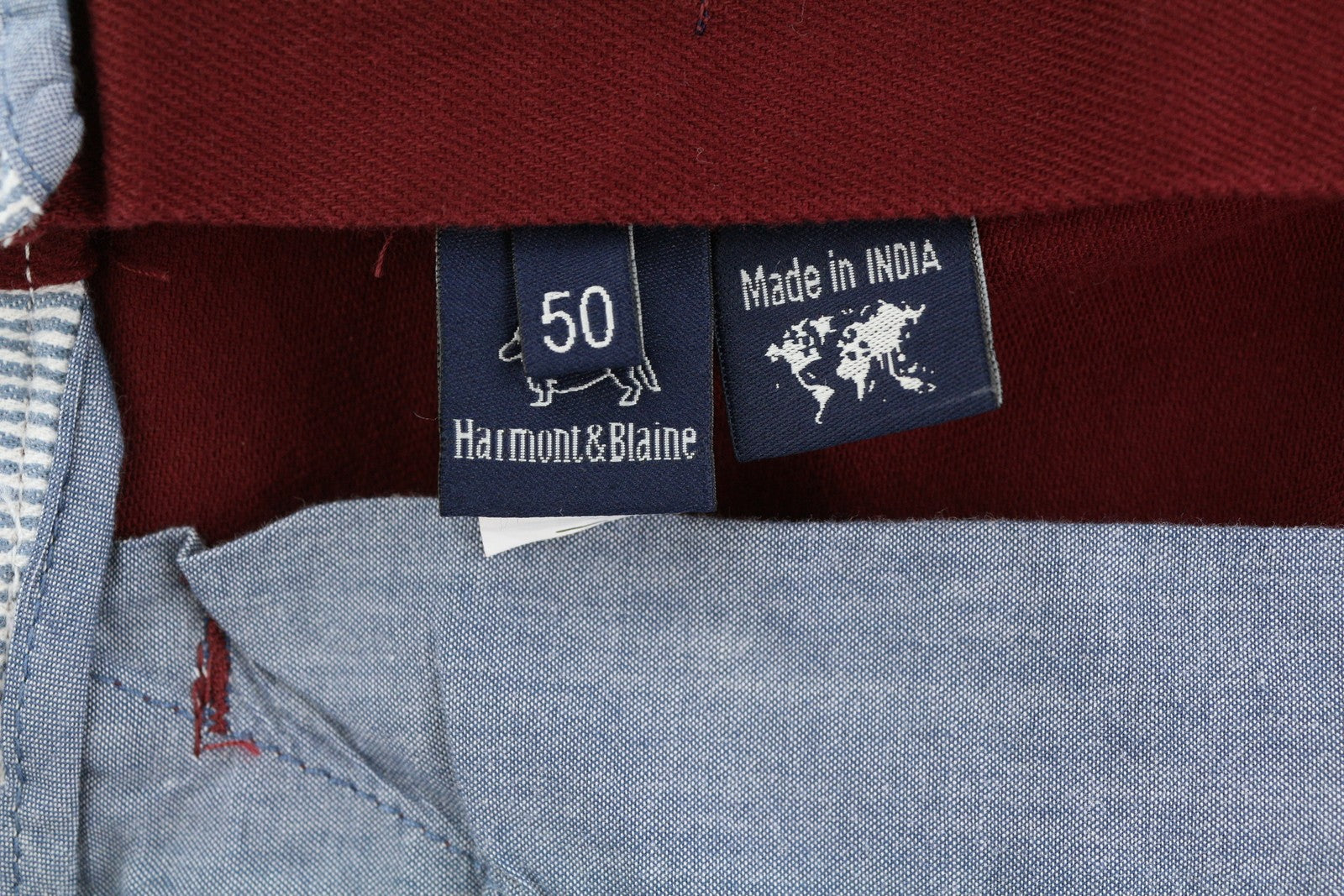 HARMONT & BLAINE Men's Trousers 50 W36 Burgundy Narrow Chino Zip Fly