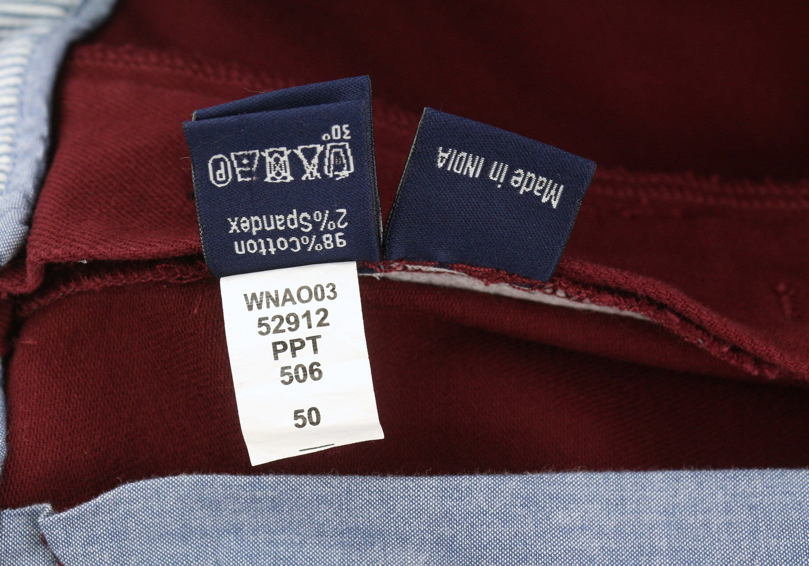 HARMONT & BLAINE Men's Trousers 50 W36 Burgundy Narrow Chino Zip Fly