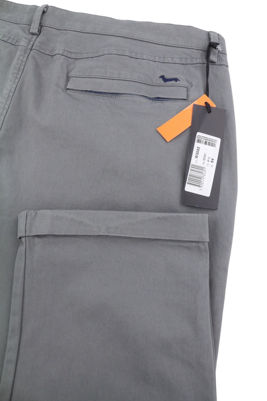 HARMONT & BLAINE Men's Trousers 54 W37 Grey Turn-Up Regular Chino