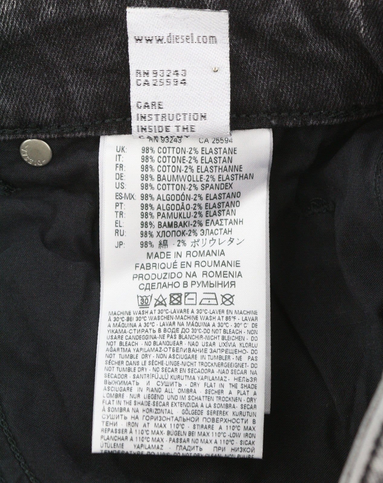DIESEL Neekhol 069AB Women's Jeans W23/L32 Distress Straight Stretch Regular