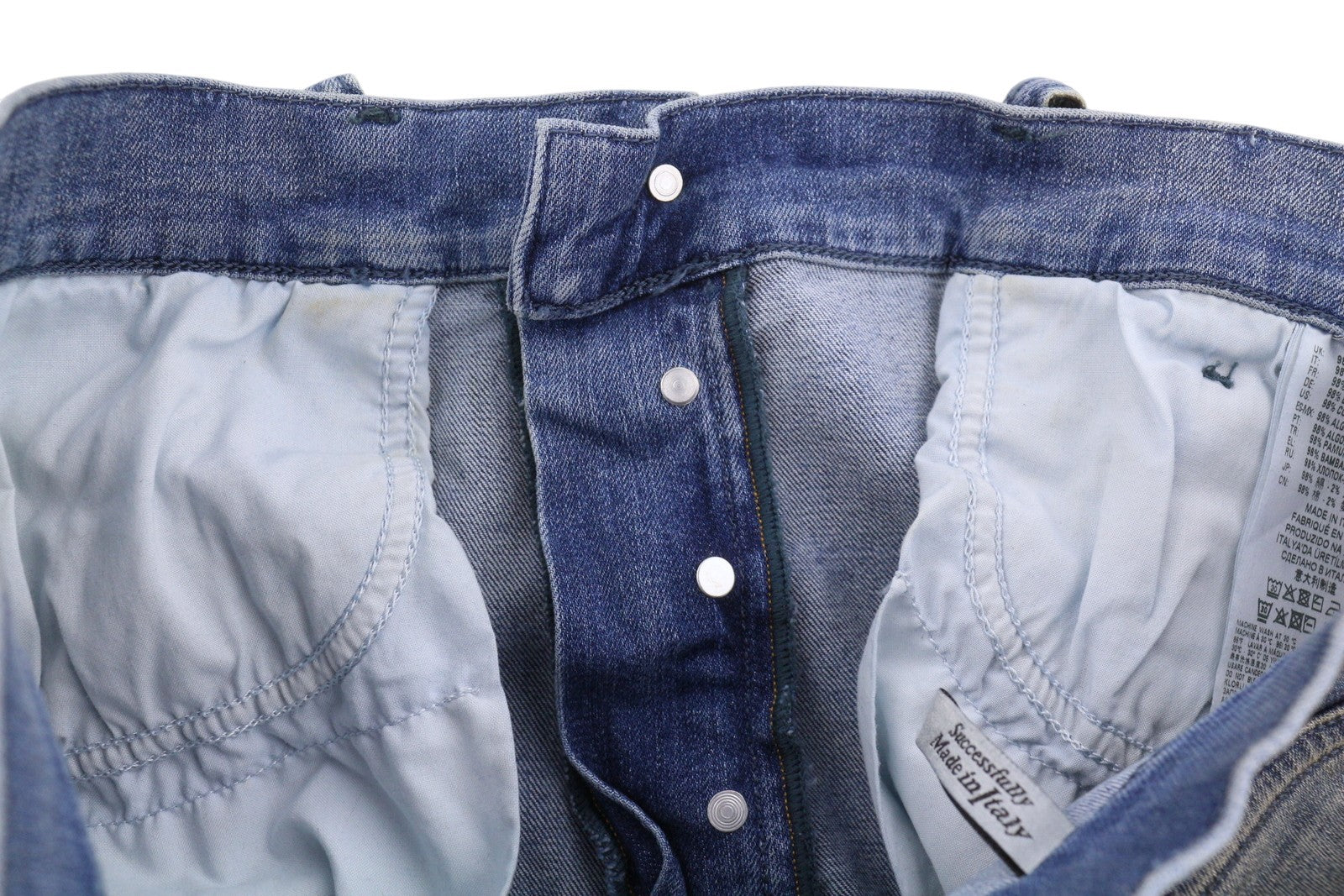 DIESEL D-Vider 084AQ Men's Jeans W30/L32 Blue Aged Distress Drop Crotch