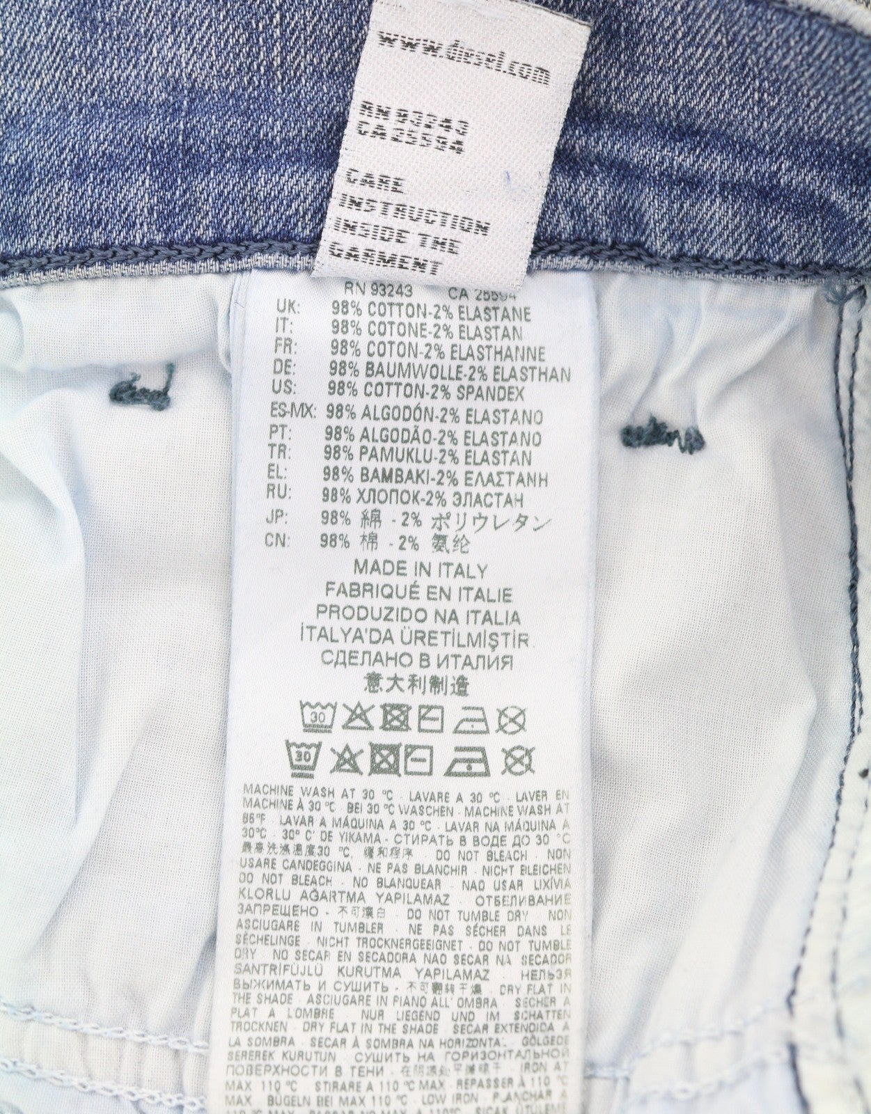 DIESEL D-Vider 084AQ Men's Jeans W30/L32 Blue Aged Distress Drop Crotch