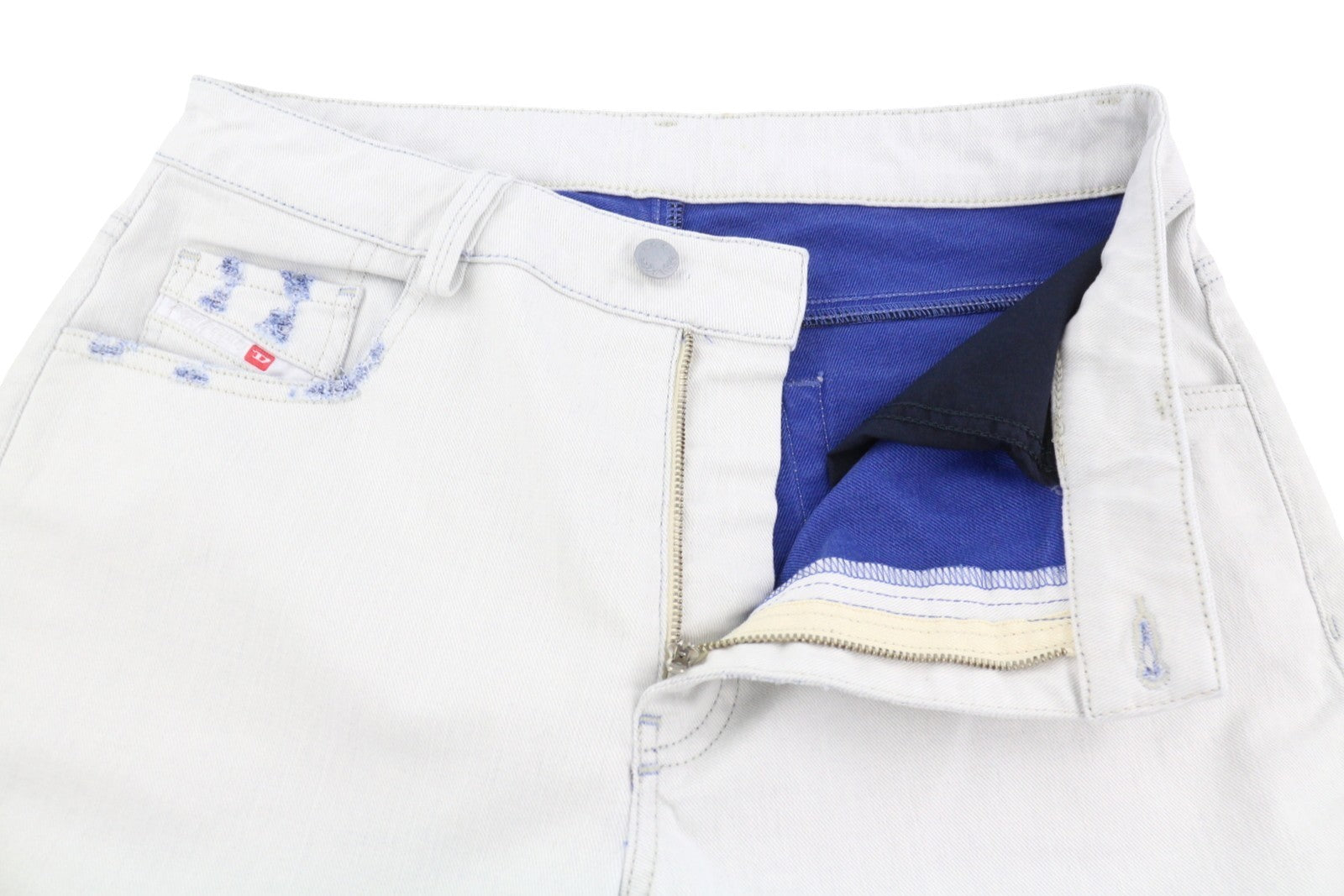 DIESEL Neekhol 003W7 Women's Jeans W30/L32 White Distress Straight Denim