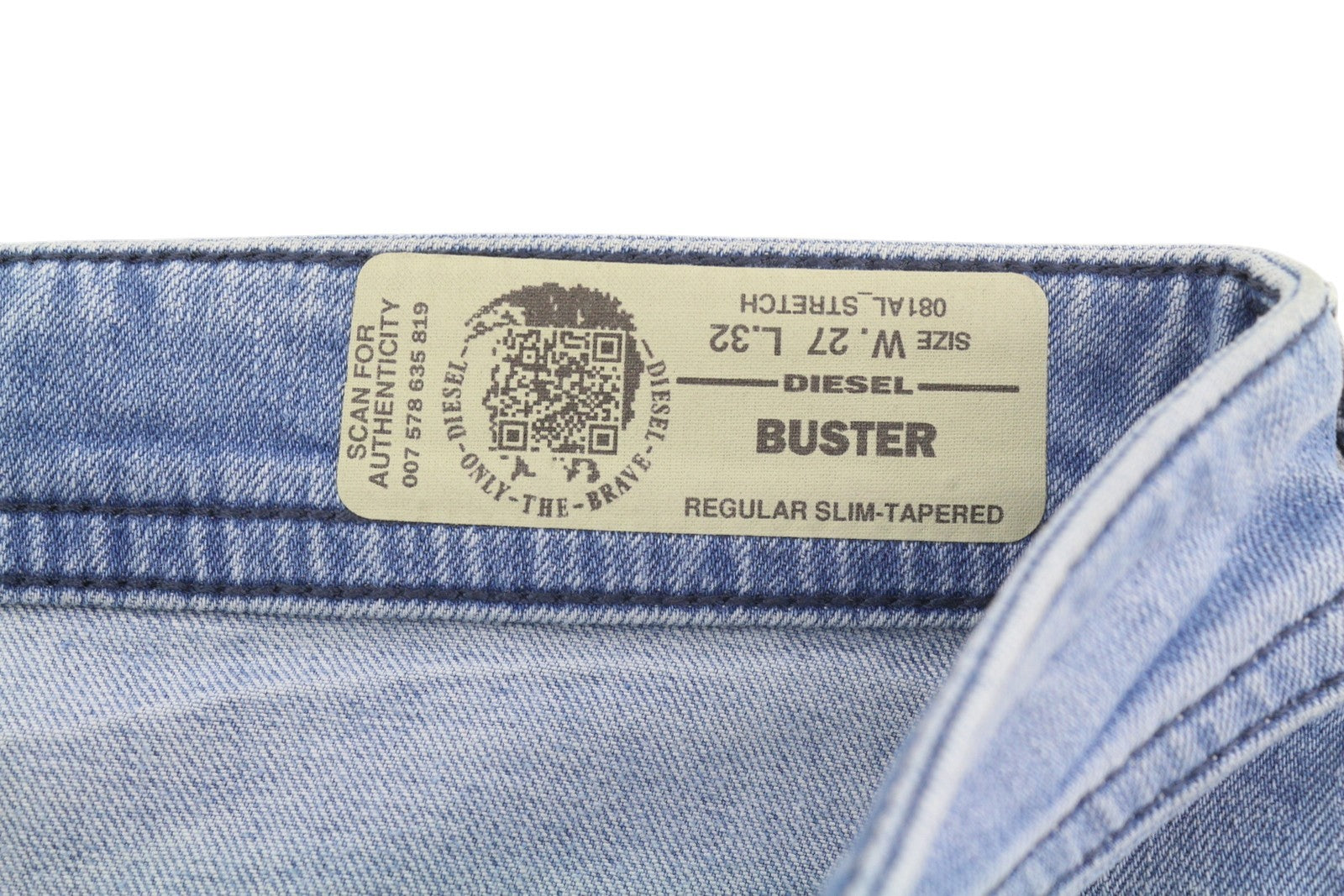 DIESEL Buster 081AL Men's Jeans W27/L32 Blue Faded Slim Tapered Stretch
