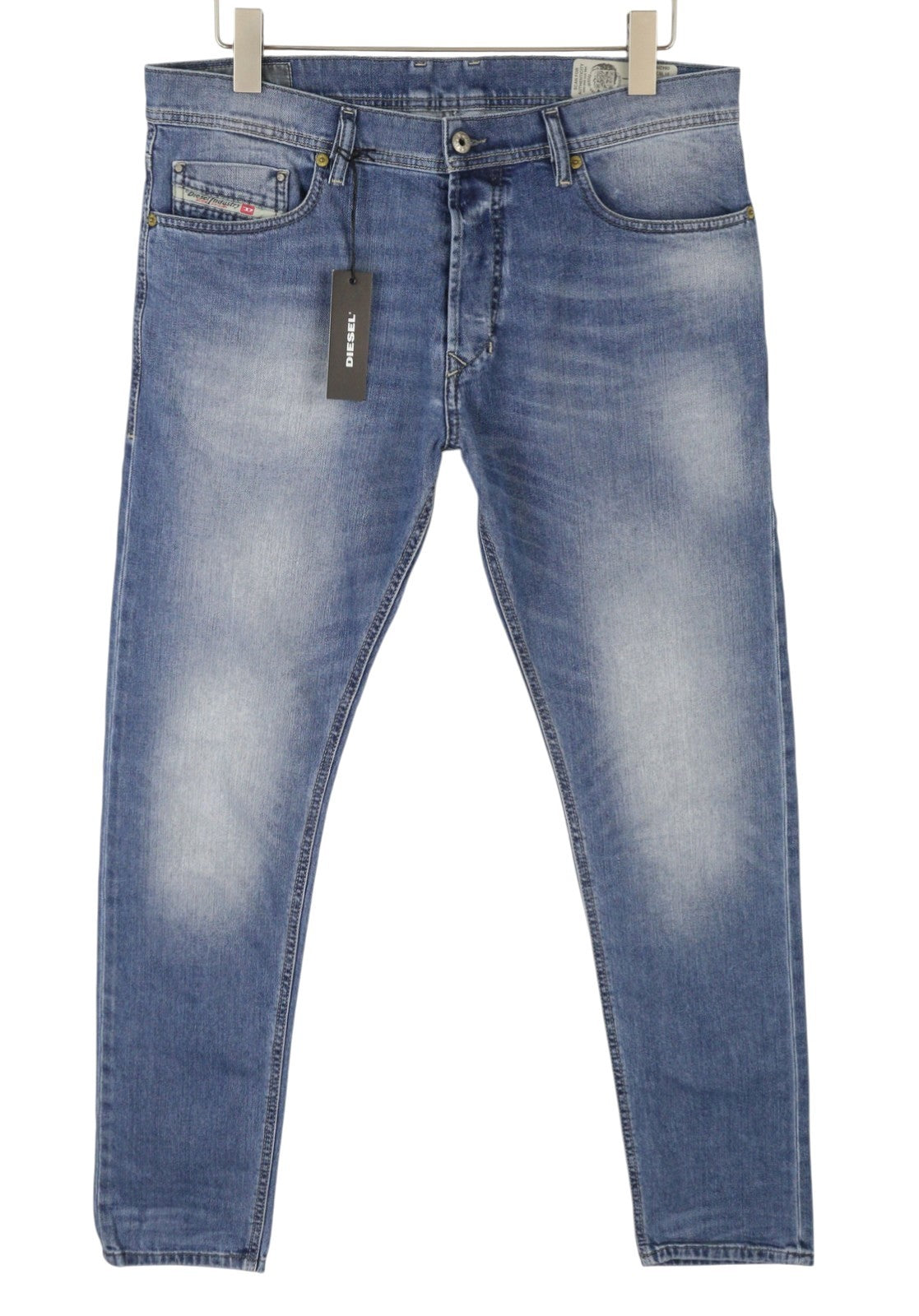 DIESEL Tepphar 0842H Men's Jeans W33/L32 Blue Slim Carrot Faded Stretch