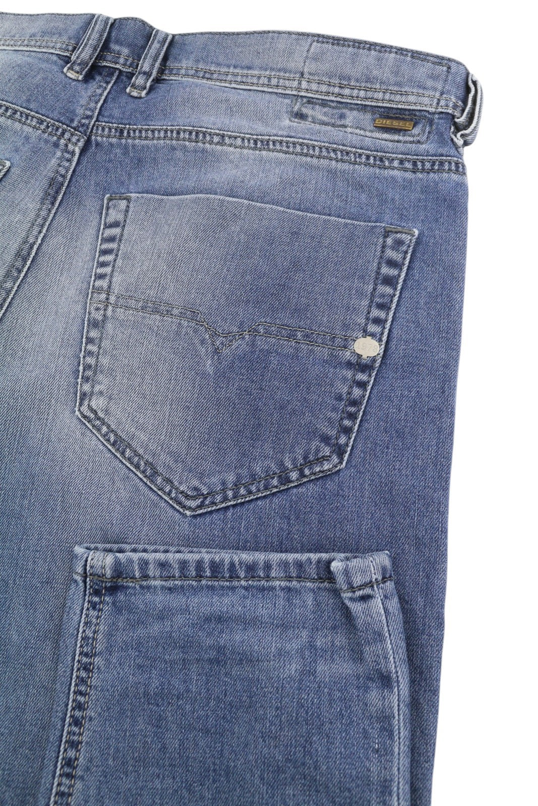 DIESEL Tepphar 0842H Men's Jeans W33/L32 Blue Slim Carrot Faded Stretch