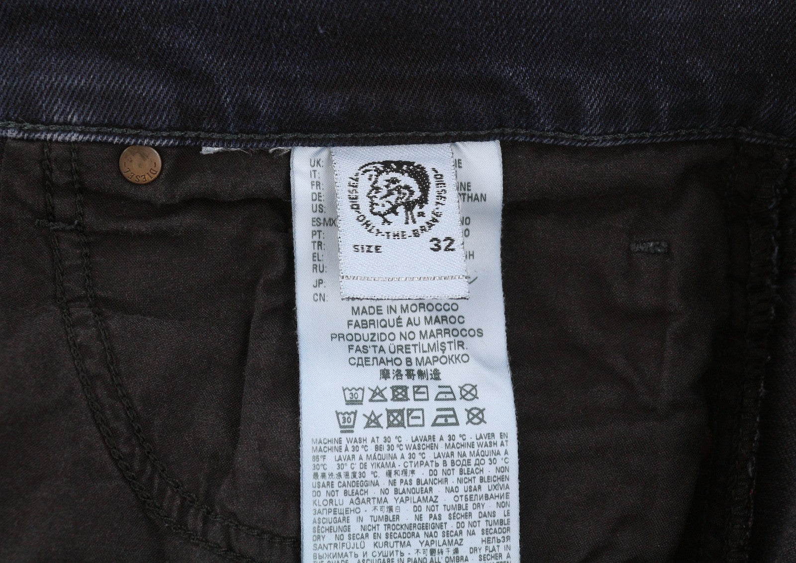 DIESEL Tepphar-X 0679R Men's Jeans W32/L32 Blue Slim Carrot Faded Stretch