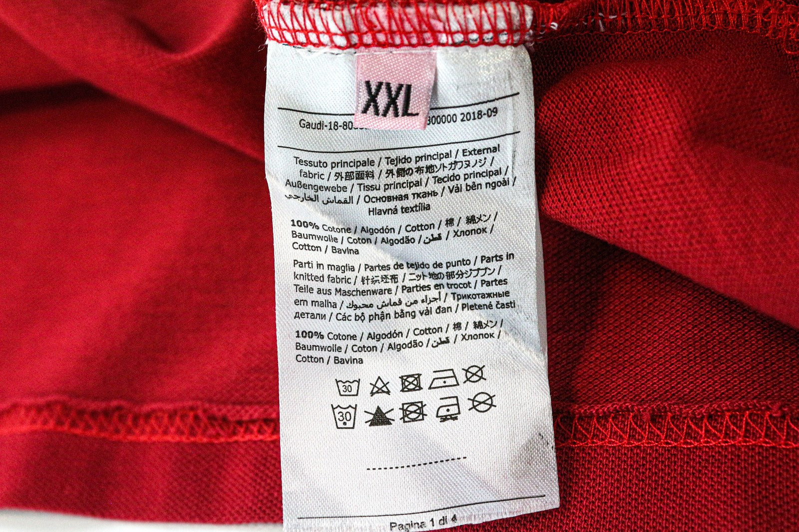 GAUDI Men's Polo T-Shirt 2XL Red Pure Cotton Collared Short Sleeve Casual Wear