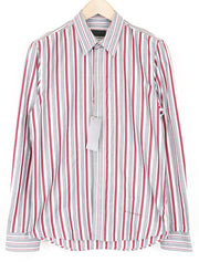 RICHMOND vyriški marškinėliai, 48 dydis, raudonai pilki, dryžuoti, ilgomis rankovėmis, grynos medvilnės, laisvalaikio stiliaus