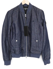 RICHMOND vyriška striukė 48 mėlyna medvilninė lininė bomber striukė lengva laisvalaikio stiliaus 