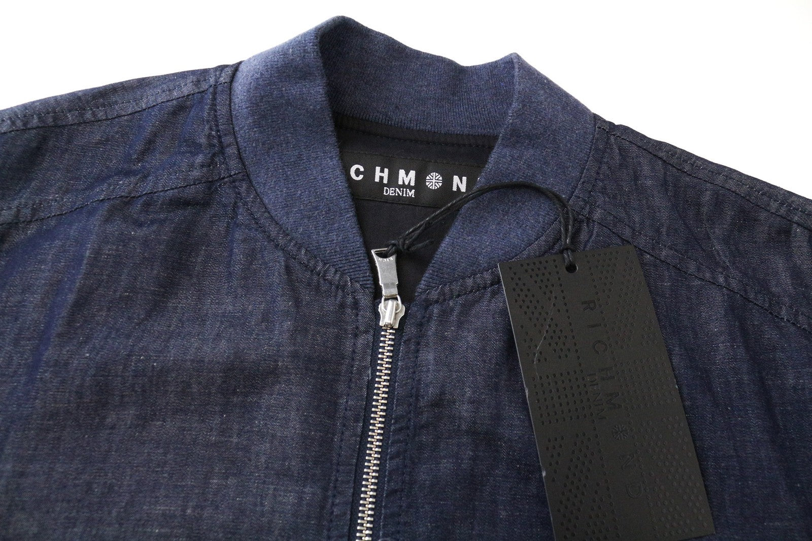 RICHMOND vyriška striukė 48 mėlyna medvilninė lininė bomber striukė lengva laisvalaikio stiliaus 