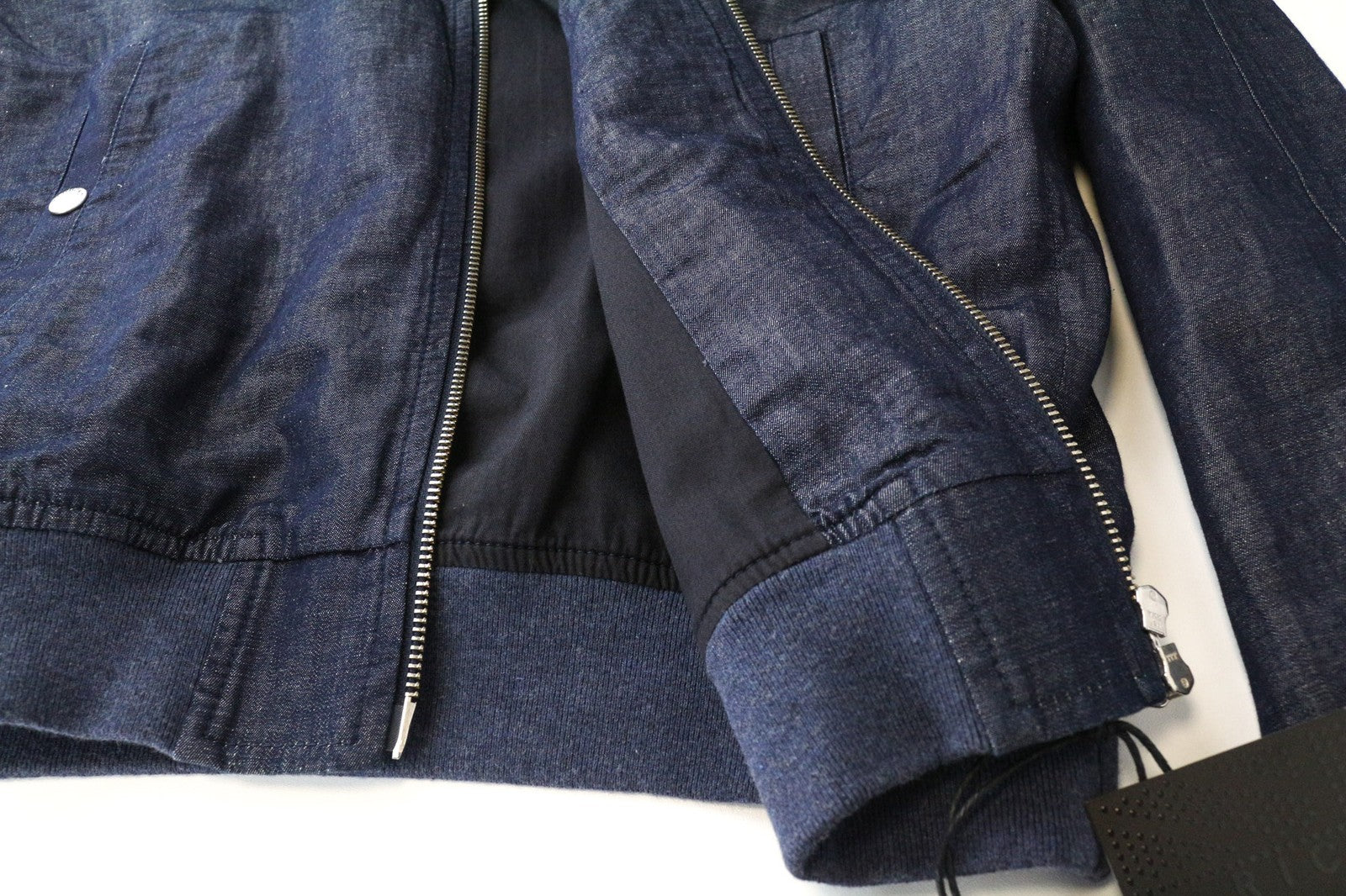 RICHMOND vyriška striukė 48 mėlyna medvilninė lininė bomber striukė lengva laisvalaikio stiliaus 