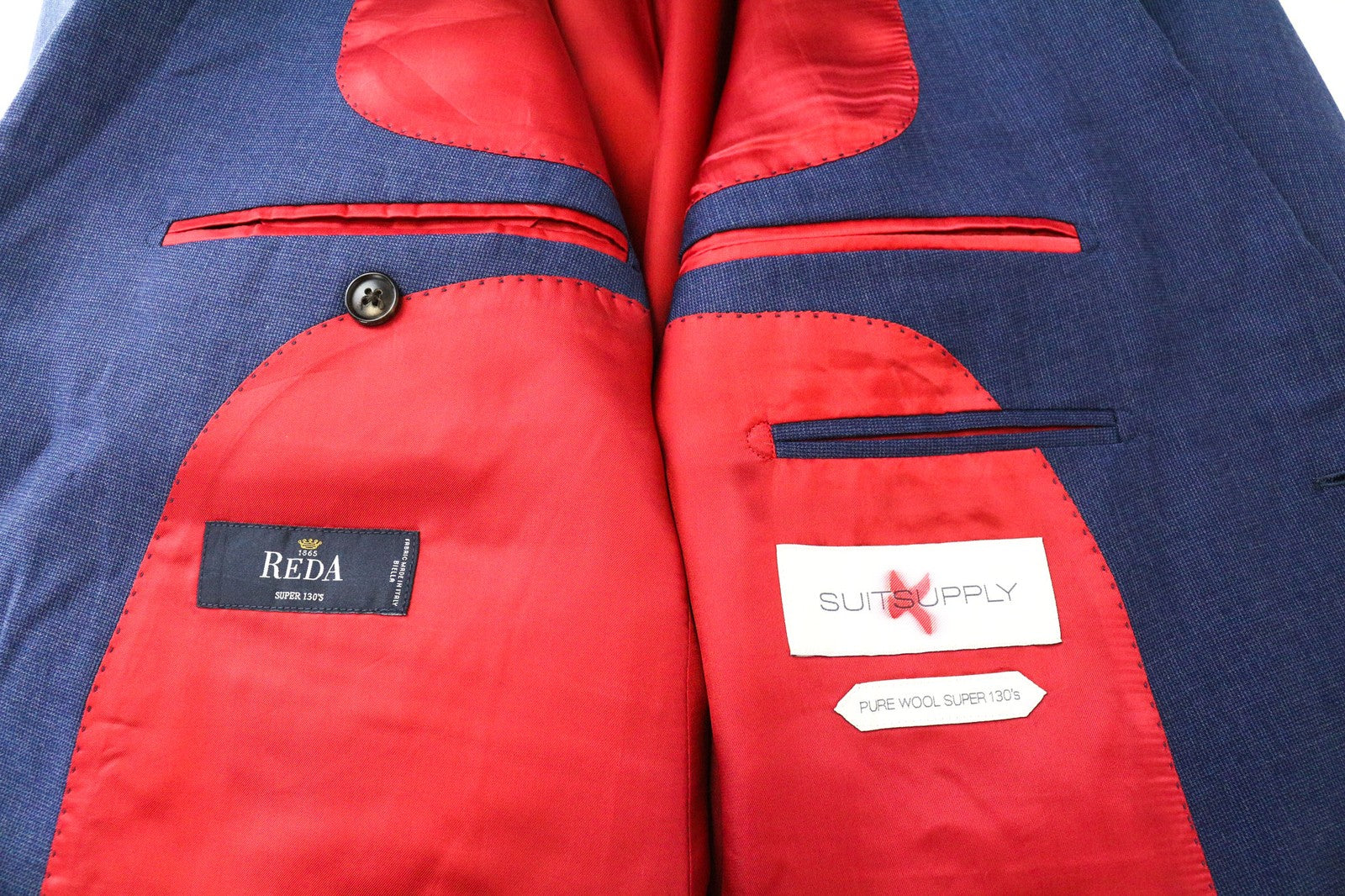 „SUITSUPPLY Sienna“ vyriškas švarkas „UK46S“ mėlynas, vilnonis, „Super 130's“, vienaeilis 