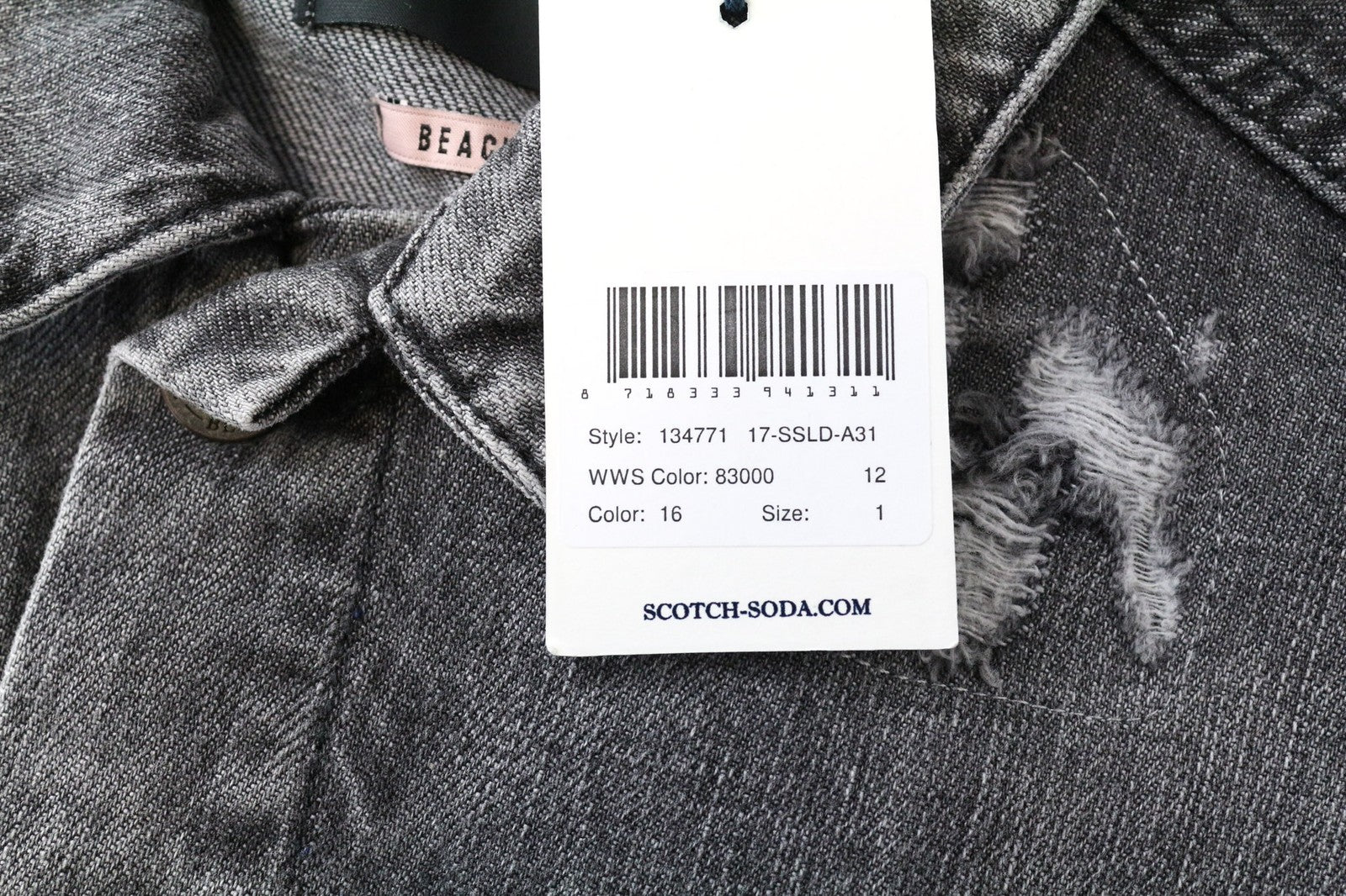 SCOTCH &amp; SODA Ams Blauw moteriški marškinėliai S pilki džinsinio audinio skalbtos medvilnės trumpomis rankovėmis