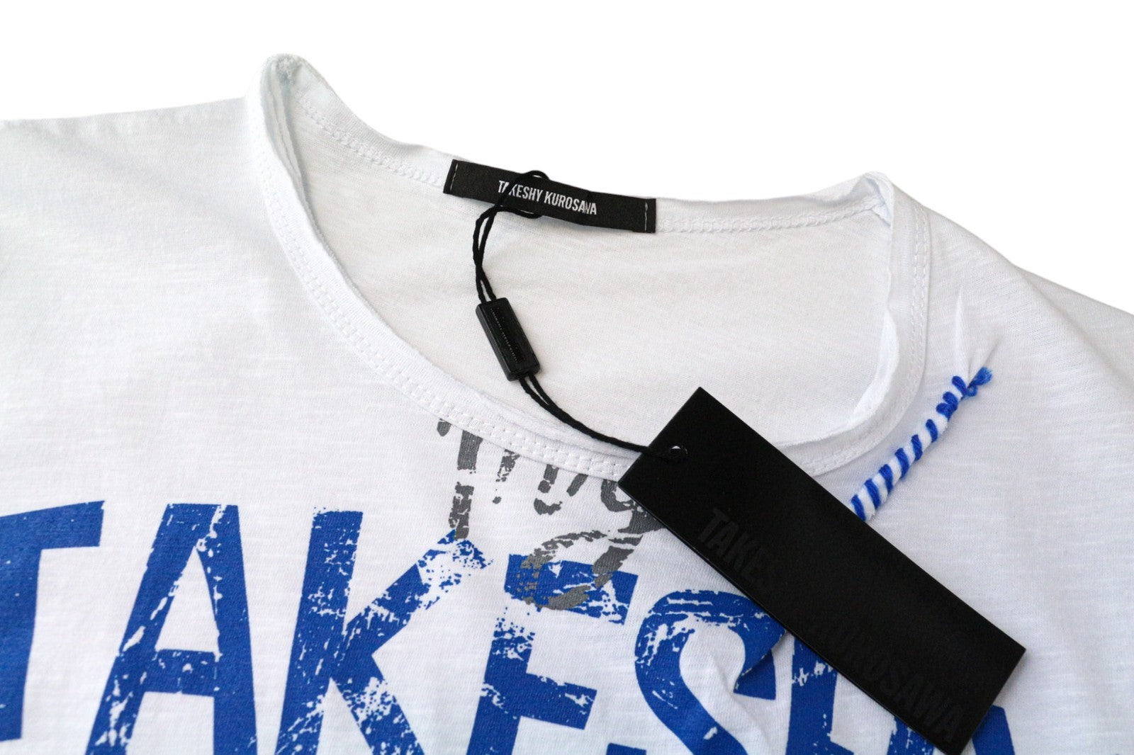 TAKESHY KUROSAWA Men's T-Shirt S White Pure Cotton Logo Short Sleeve Pullover