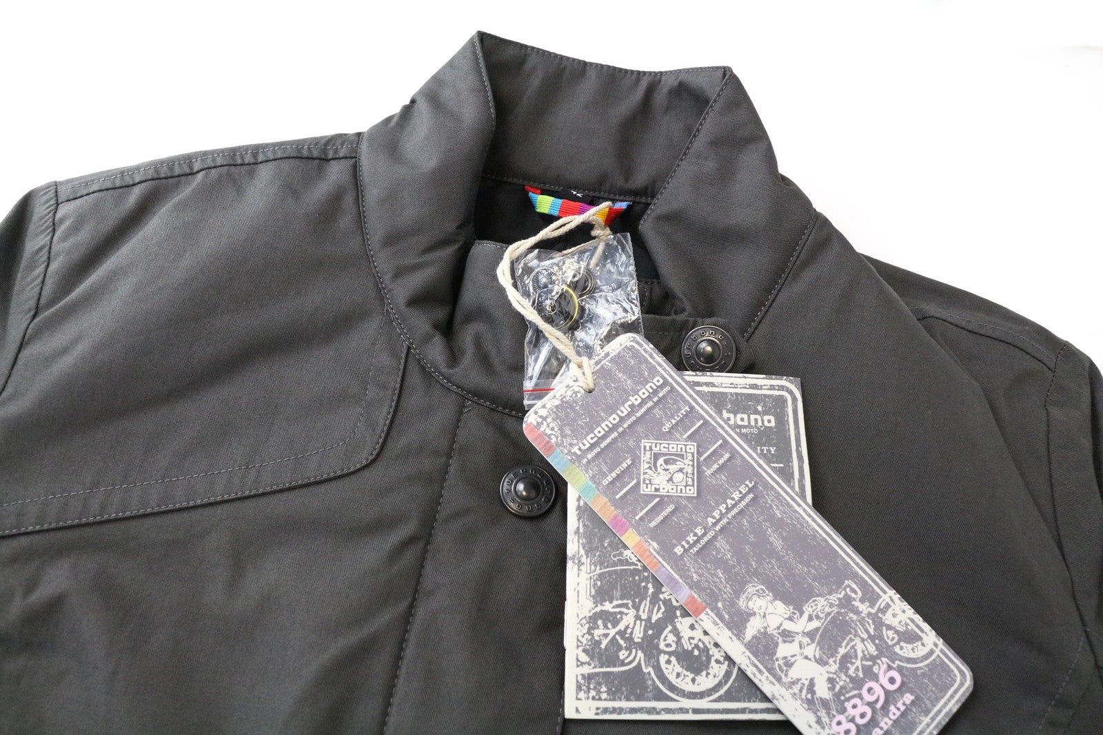 TUCANO URBANO Ksandra moteriška striukė IT42 pilka medvilnės mišinio vandeniui atspari motociklo striukė 