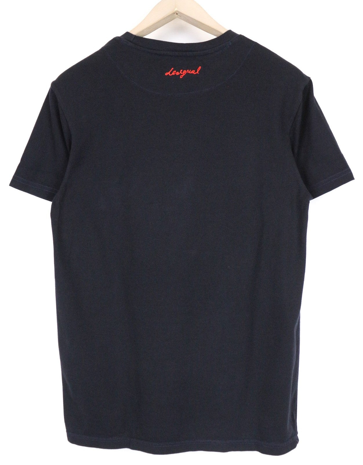 DESIGUAL Ystra Men's T-Shirt S Blue Stretch Cotton Pullover Logo Short Sleeve