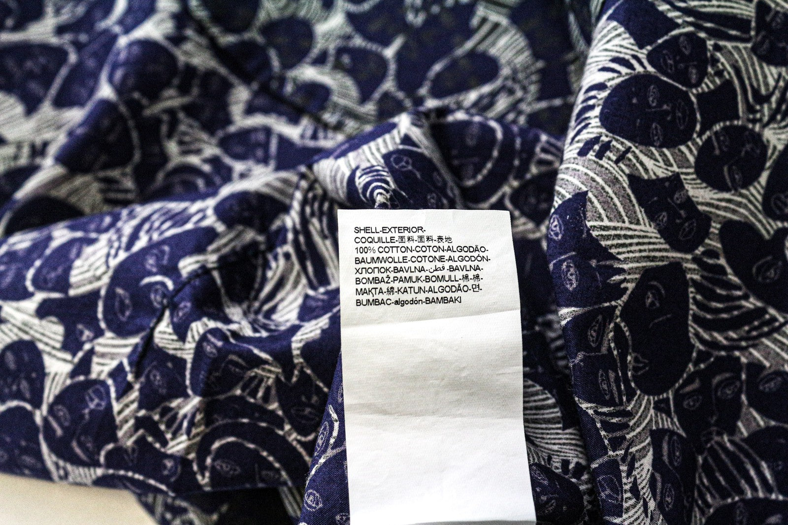 DESIGUAL David vyriški marškinėliai S ploni raštu, mėlyni, grynos medvilnės, laisvalaikio, ilgomis rankovėmis