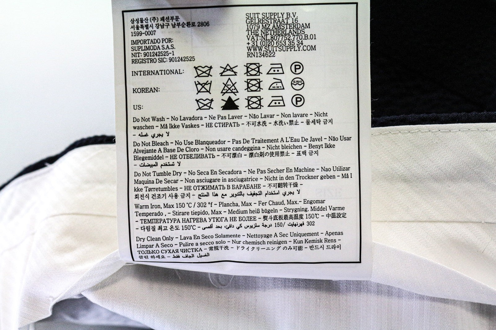 SUITSUPPLY Havana Men's Suit UK38R Blue Slim 2Pc Cotton Stretch Crinkle Unlined