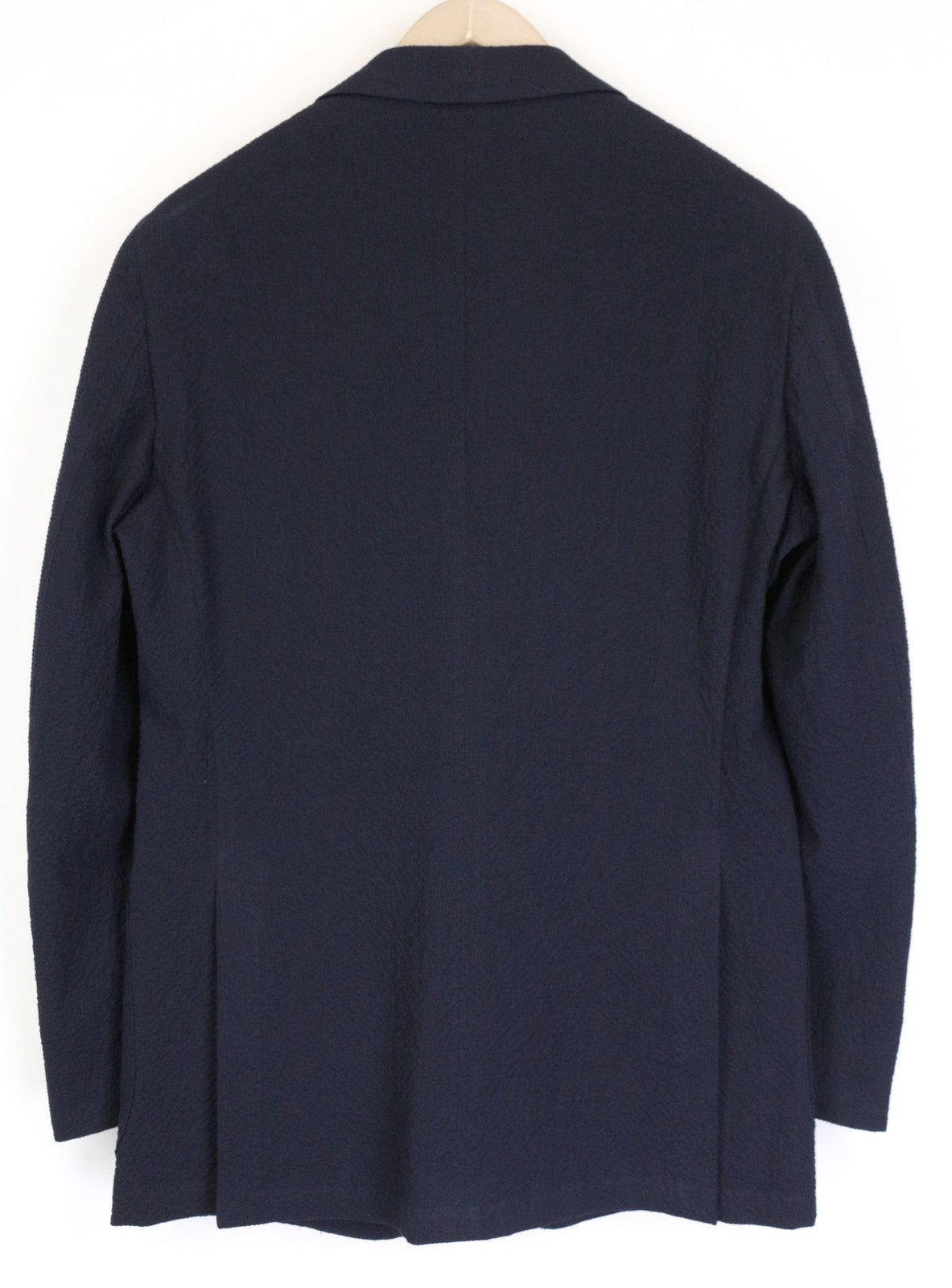 SUITSUPPLY Havana Men's Suit UK38R Blue Slim 2Pc Cotton Stretch Crinkle Unlined