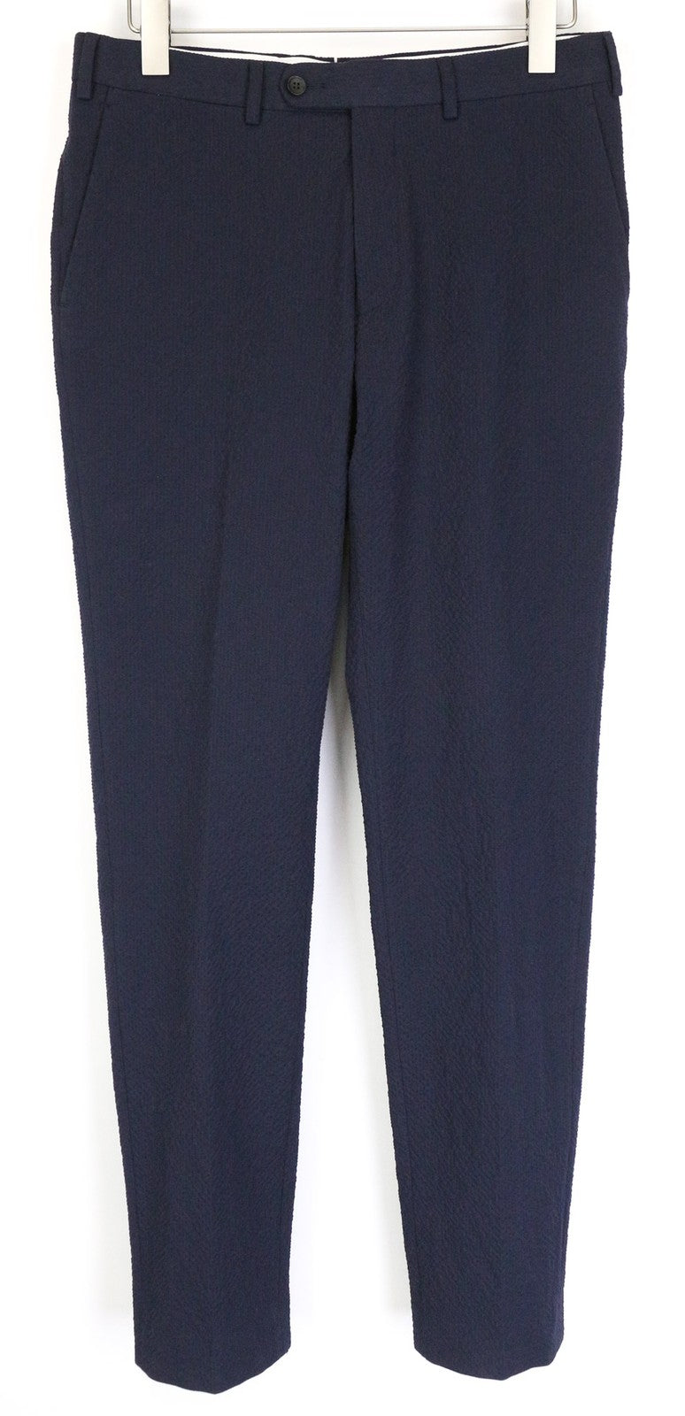 SUITSUPPLY Havana Men's Suit UK38R Blue Slim 2Pc Cotton Stretch Crinkle Unlined