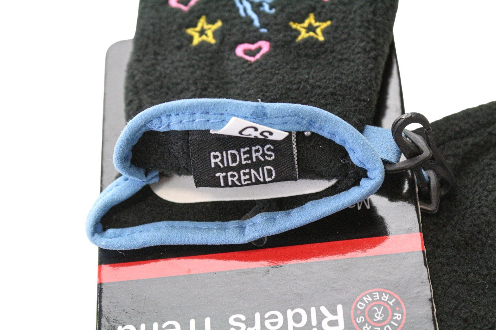 RIDERS TREND Men's Riding Gloves S Black Blue Kids Fleece Stretch Horse Unisex