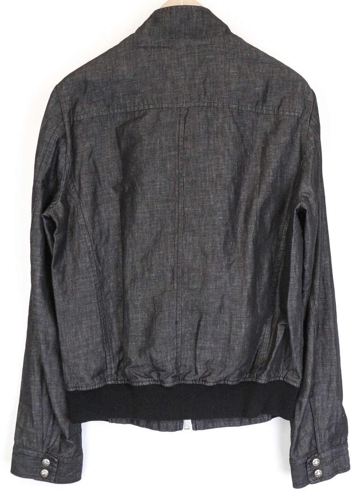 RICHMOND vyriška striukė IT48, juoda, aukštu kaklu, lininis medvilnės mišinio audinys, dizainerio stiliaus 