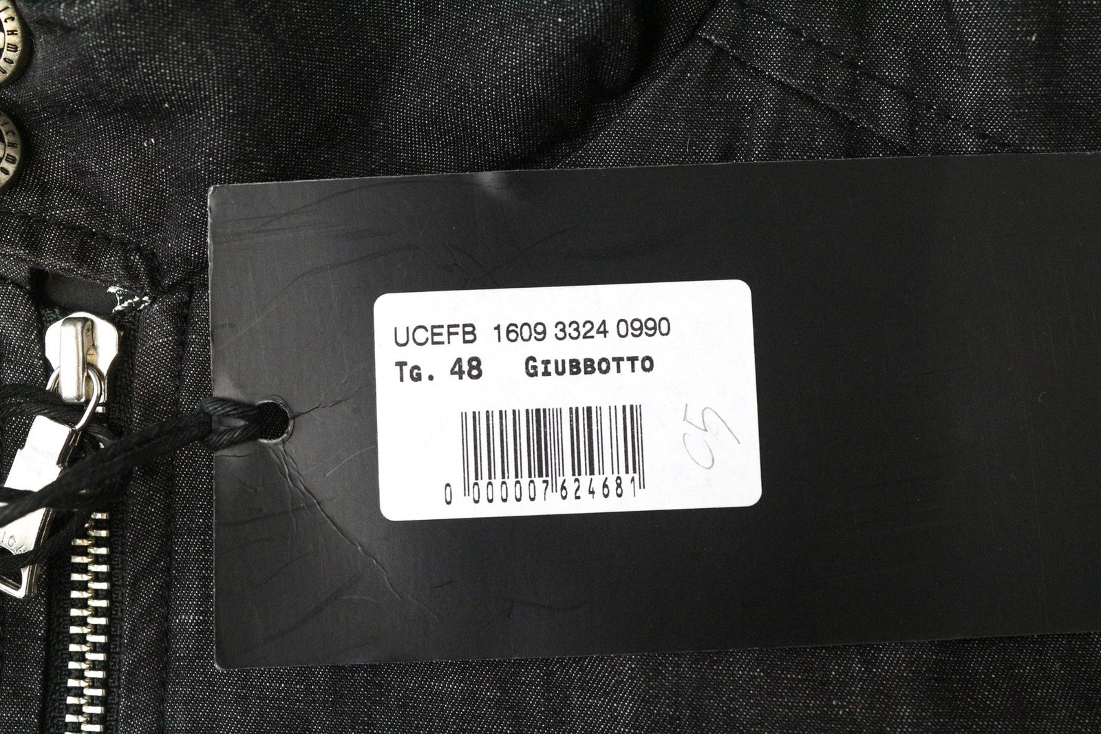 RICHMOND vyriška striukė IT48, juoda, aukštu kaklu, lininis medvilnės mišinio audinys, dizainerio stiliaus 