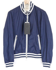 RICHMOND vyriška IT46 tamsiai mėlyna beisbolo stiliaus striukė su briaunomis ir pamušalu, dizainerio aukštu kaklu 