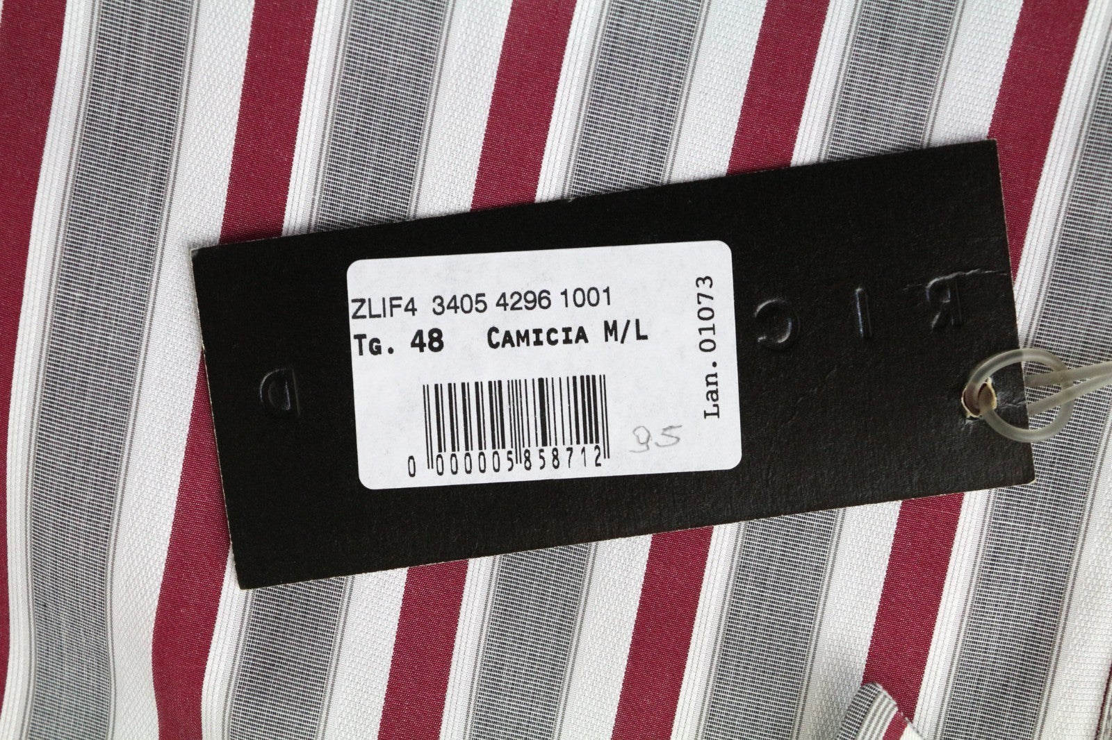 RICHMOND vyriški IT48 pilki dryžuoti medvilniniai marškinėliai su siuvinėtu logotipu ir laisvalaikio sagute 