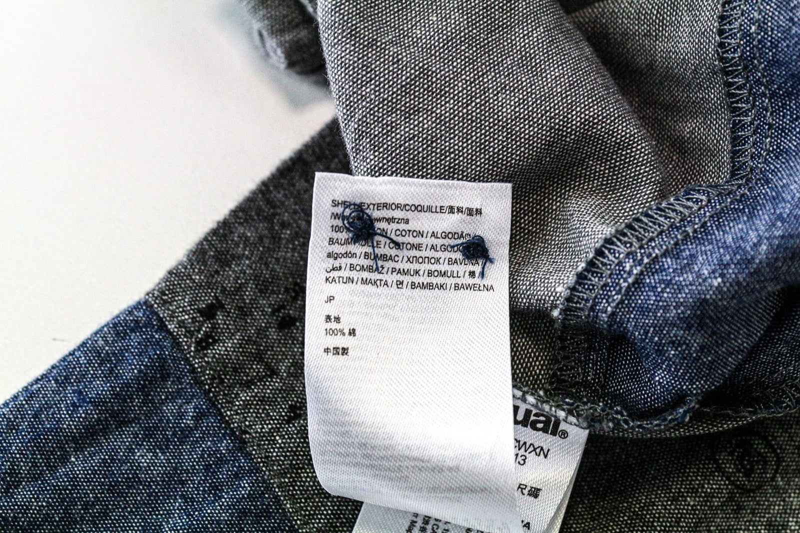 DESIGUAL Didac vyriški marškinėliai pilki melanžo spalvos medvilniniai ilgomis rankovėmis, raštuotas logotipas