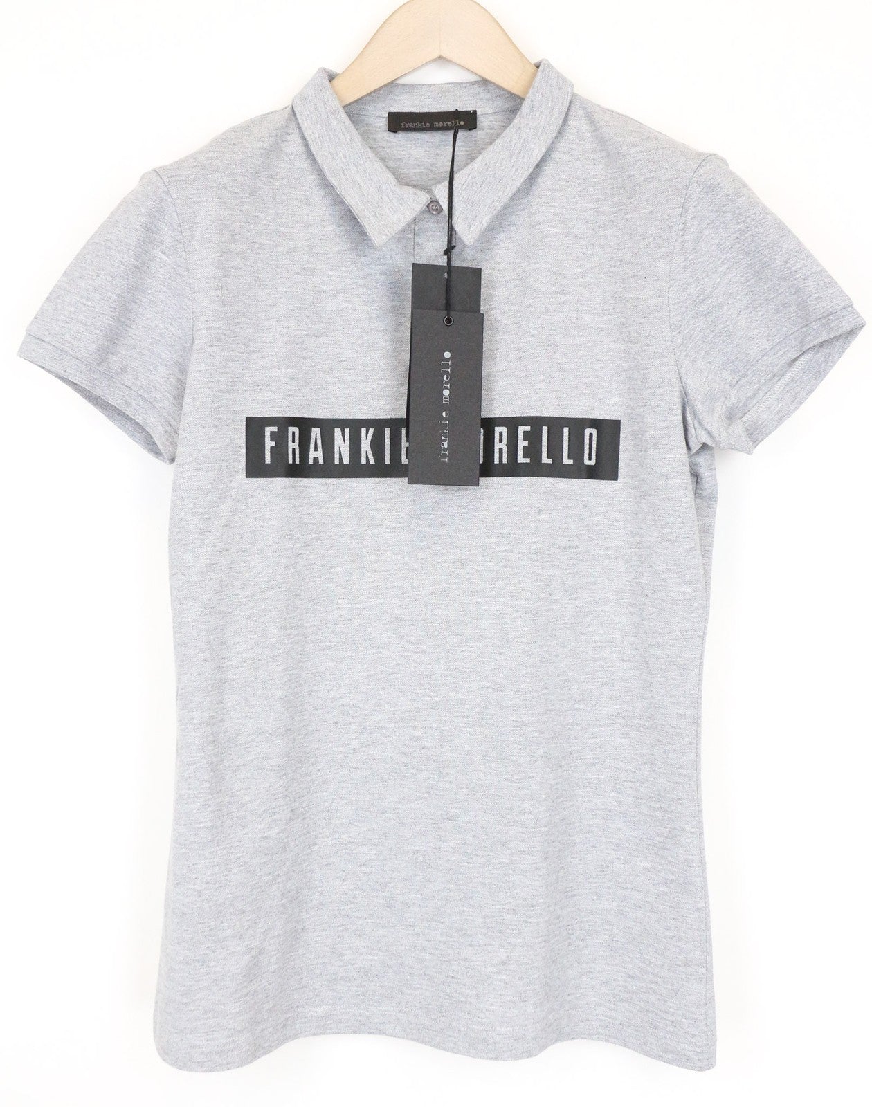 FRANKIE MORELLO Alterf Men's Polo T-Shirt M Grey Cotton Stretch  Short Sleeve