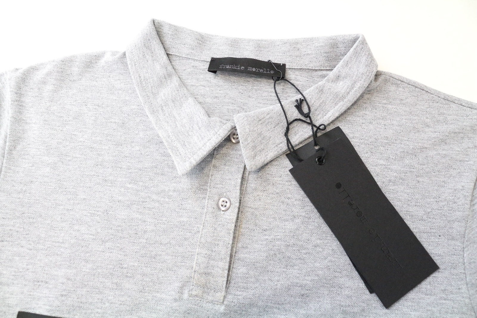 FRANKIE MORELLO Alterf Men's Polo T-Shirt M Grey Cotton Stretch  Short Sleeve