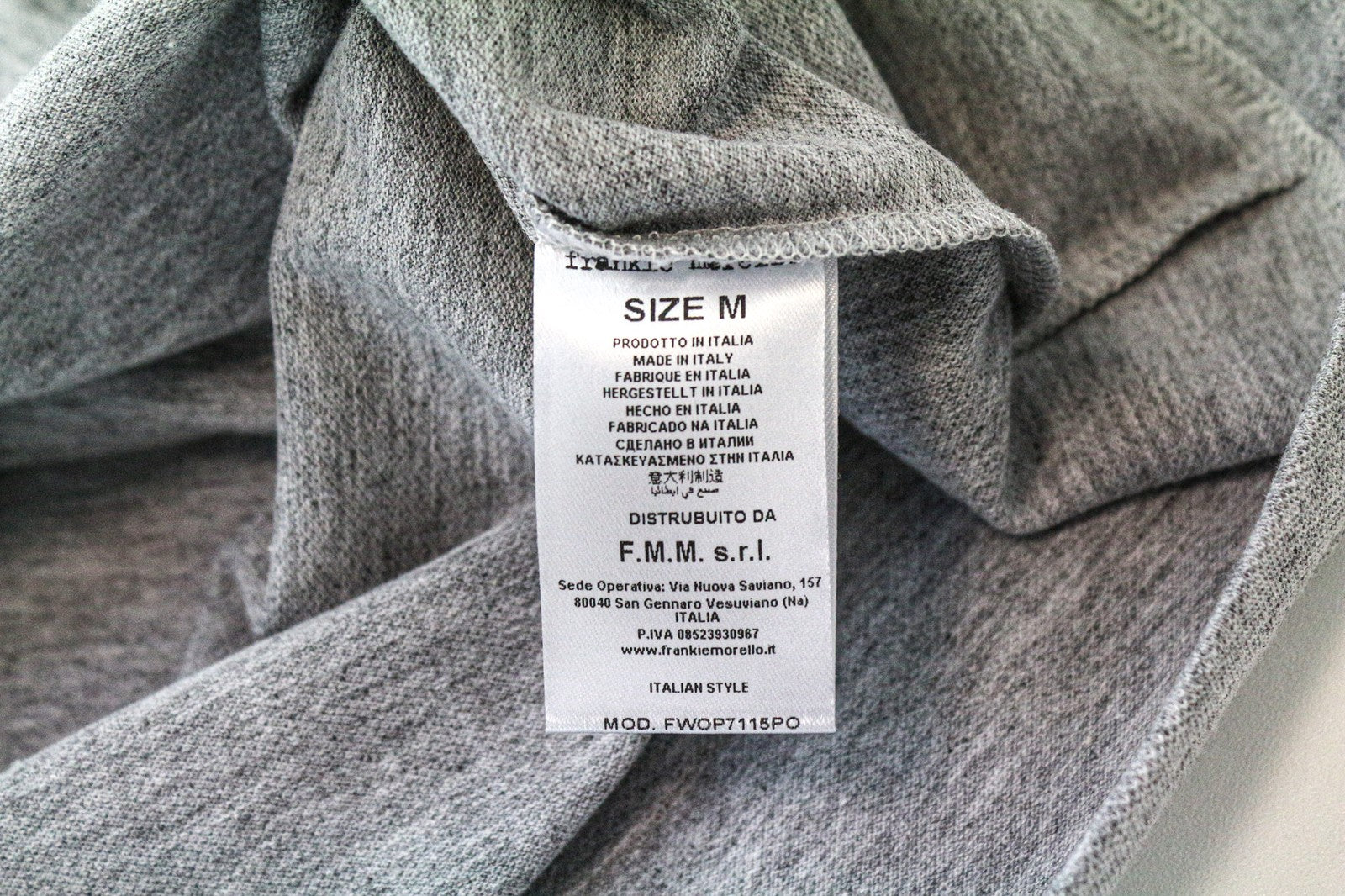 FRANKIE MORELLO Alterf Men's Polo T-Shirt M Grey Cotton Stretch  Short Sleeve