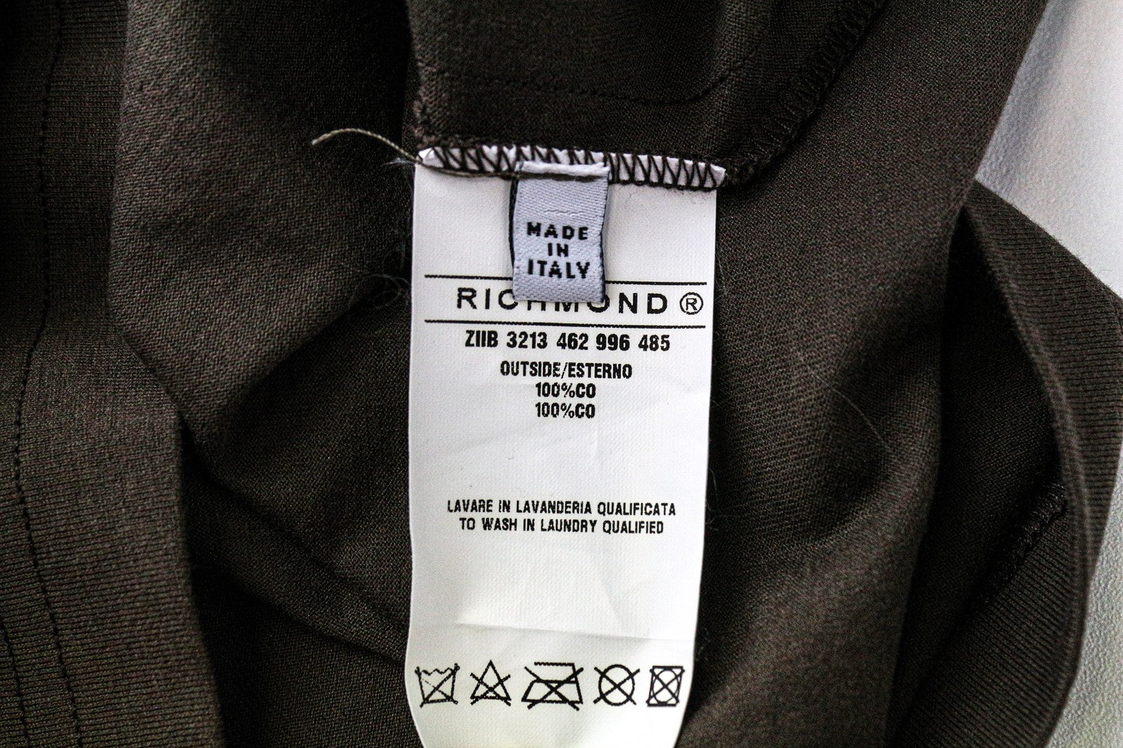 RICHMOND Men's T-Shirt L Brown Cotton Pullover Skull Logo Short Sleeved Casual