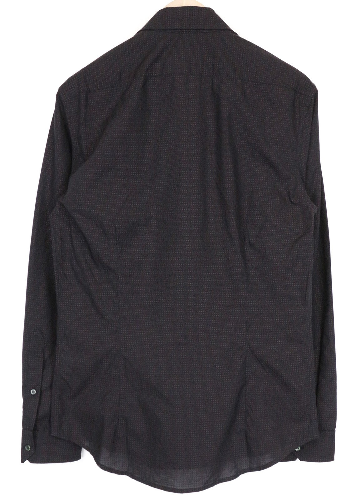 RICHMOND vyriški marškinėliai 48 tamsiai mėlyni tamsiai rožiniai taškuoti ilgomis rankovėmis, grynos medvilnės 