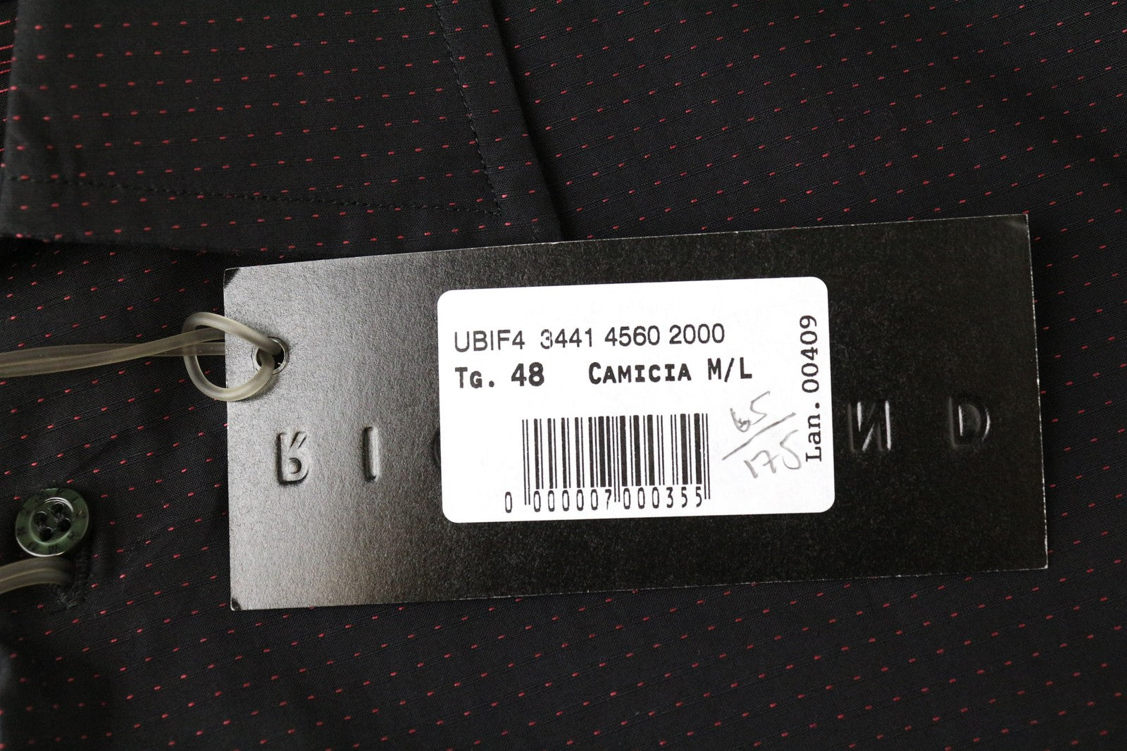 RICHMOND vyriški marškinėliai 48 tamsiai mėlyni tamsiai rožiniai taškuoti ilgomis rankovėmis, grynos medvilnės 