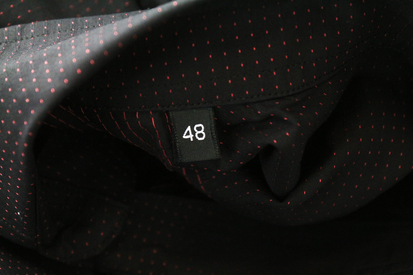 RICHMOND vyriški marškinėliai 48 tamsiai mėlyni tamsiai rožiniai taškuoti ilgomis rankovėmis, grynos medvilnės 