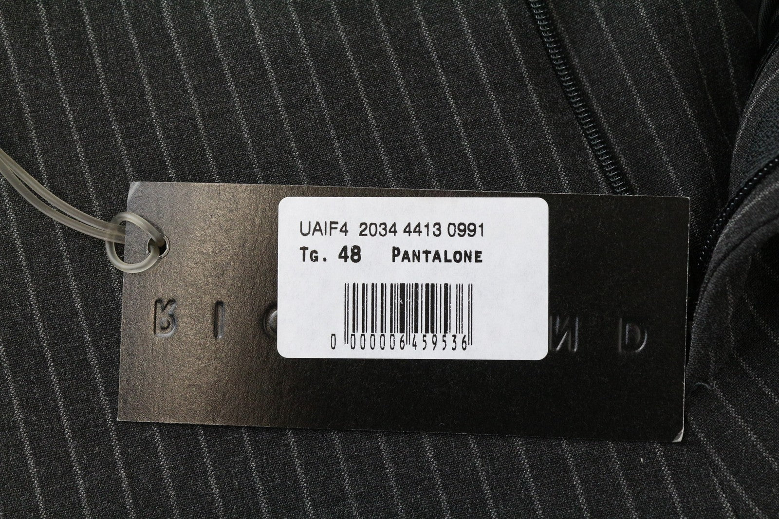 RICHMOND Men's Trousers 48 Dark Grey Striped Stretch Pleated Classic Pattern