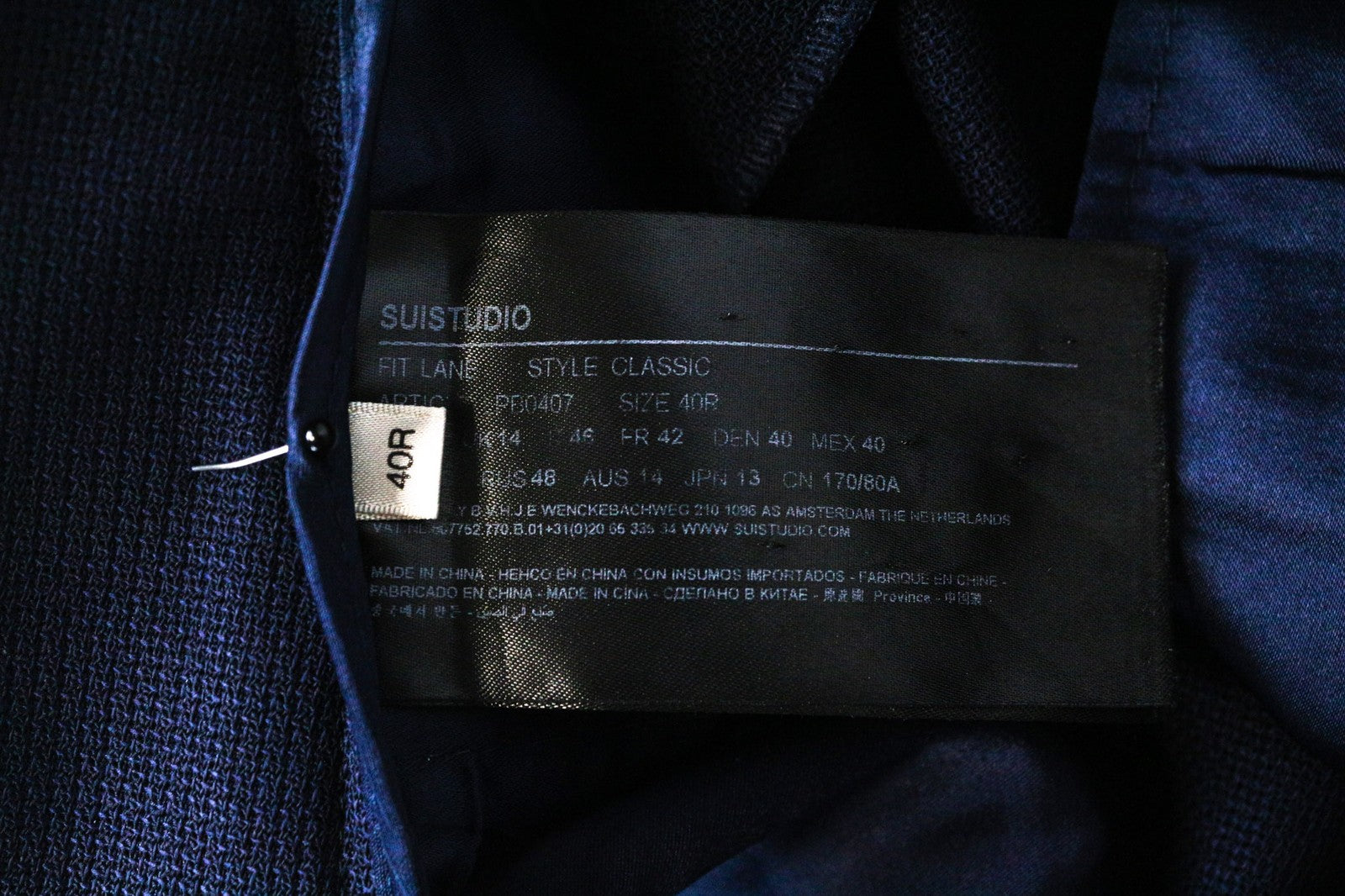 SUISTUDIO Lane moteriškos kelnės UK14R mėlynos klostuotos grynos vilnos klasikinio stiliaus 