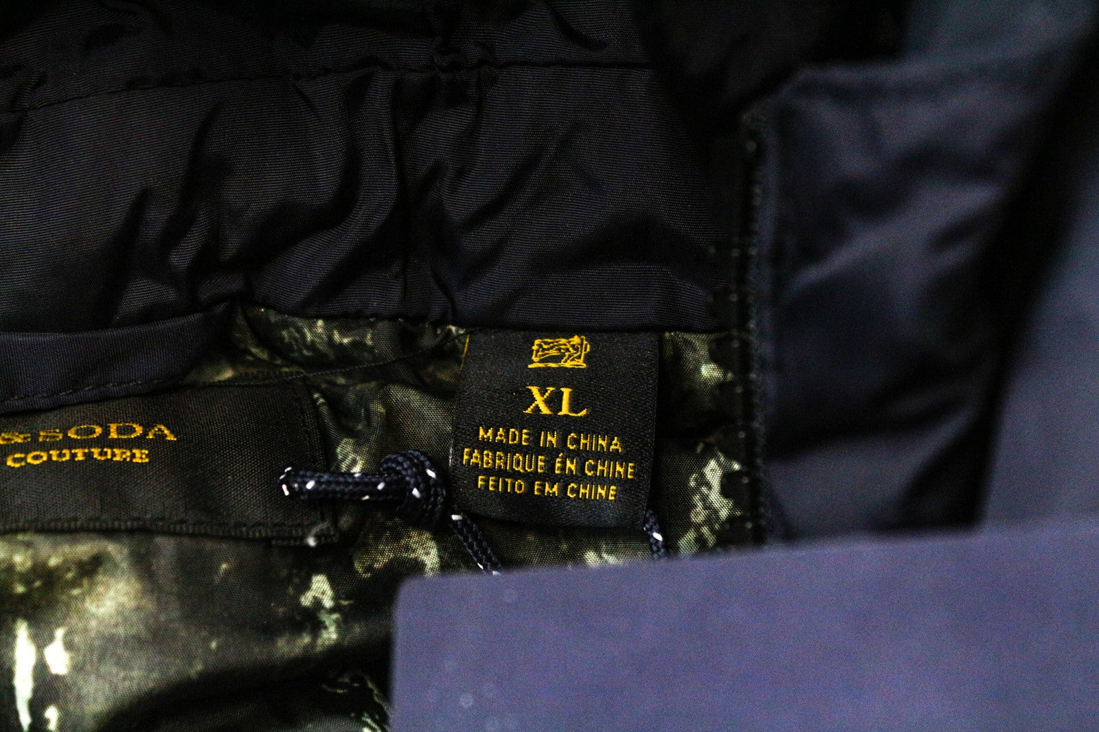 SCOTCH &amp; SODA vyriška pūsta striukė XL dydžio pilka vilnos mišinio su paminkštintu gobtuvu melanžo spalvos 