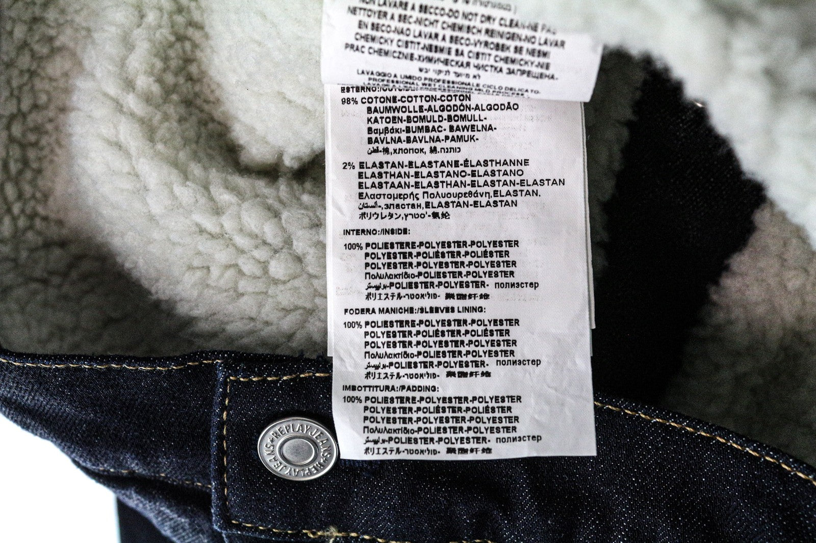 REPLAY moteriškas džinsinis švarkas M mėlynas, trumpas, tamprus, su pamušalu ir apykakle bei sagomis 