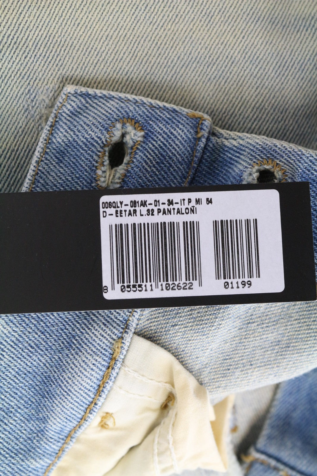 DIESEL D-Eetar 081AK Men's Jeans W34/L32 Blue Carrot Slim Distressed Stretch