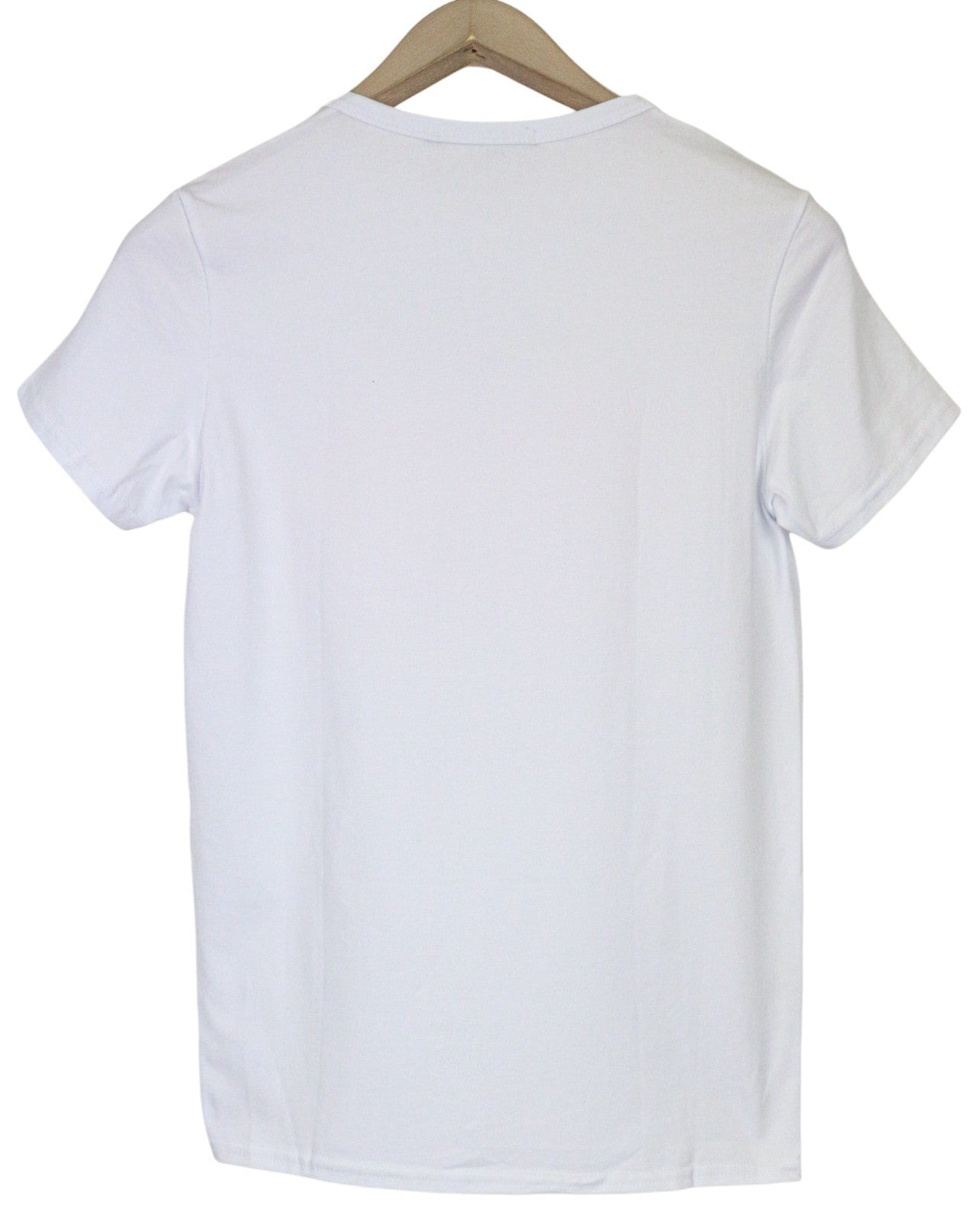 VKING Men's T-Shirt S White Cotton Blend Stretch Graphic Print Crew Neck