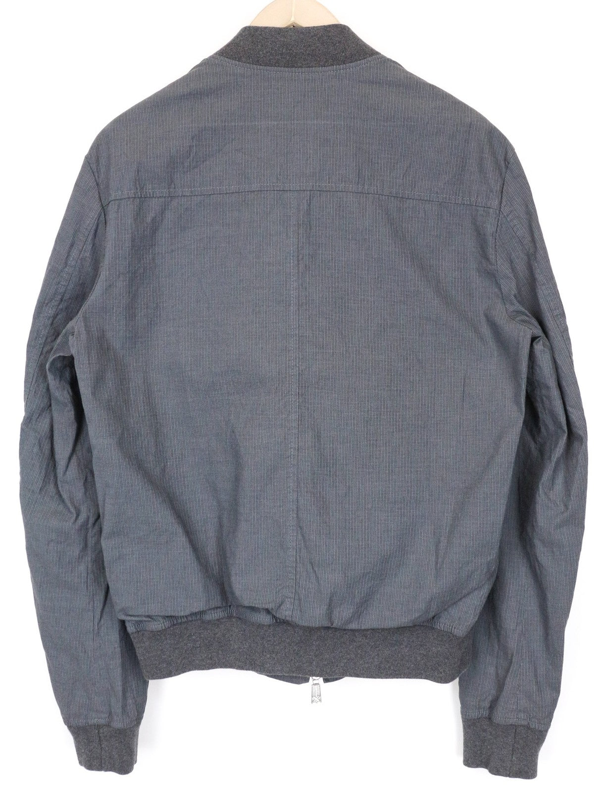 RICHMOND vyriška striukė „48“ pilka dryžuota bomber stiliaus, grynos medvilnės, lengvo rašto 