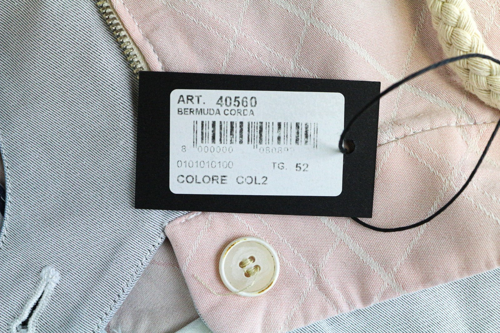 VKING Men's Shorts 52 Pink Summer Cotton Belted Pleated Pattern Turn-Up