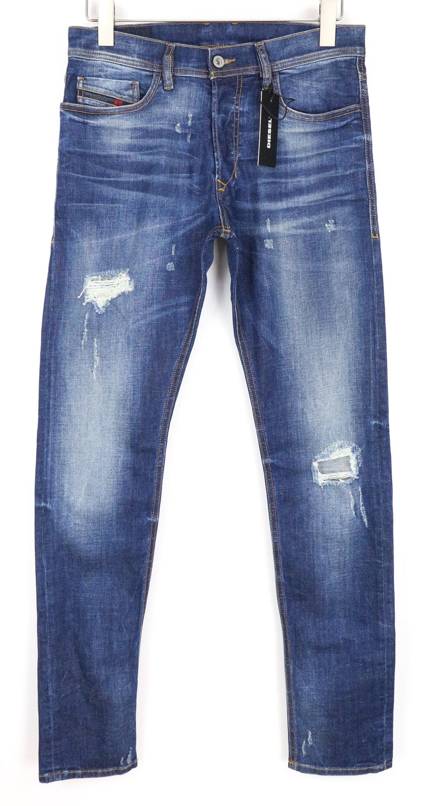 DIESEL Tepphar 084TX Men's Jeans W28/L32 Blue Slim Carrot Stretch Cotton Ripped